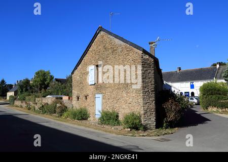 Casa su Route du Duc Jean V, Suscinio, Morbihan, Bretagna, Francia Foto Stock