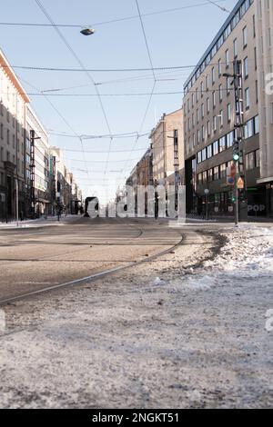 Streetviews nel centro di Tampere, Finlandia Foto Stock