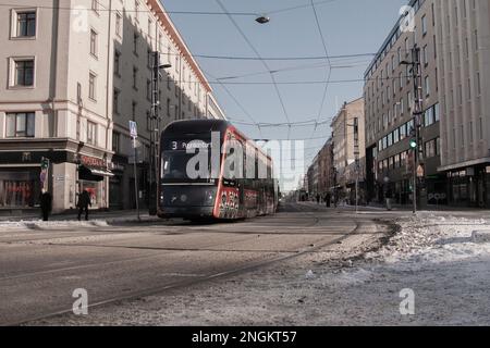 Streetviews nel centro di Tampere, Finlandia Foto Stock