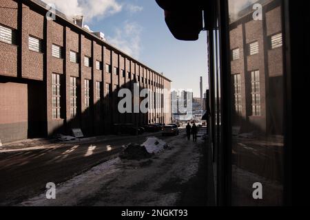 Streetviews nel centro di Tampere, Finlandia Foto Stock