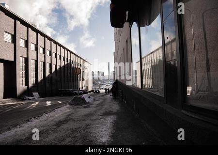 Streetviews nel centro di Tampere, Finlandia Foto Stock