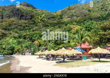 Hummingbird Beach Resort, Seashell Beach, Soufrière, quartiere Soufrière, Saint Lucia, Antille minori, Caraibi Foto Stock