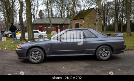 1991 Nissan Skyline GT-R, in mostra all'Assemblea Giapponese tenutasi al Bicester Heritage Centre il 29th gennaio 2023. Foto Stock