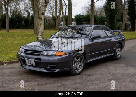 1991 Nissan Skyline GT-R, in mostra all'Assemblea Giapponese tenutasi al Bicester Heritage Centre il 29th gennaio 2023. Foto Stock