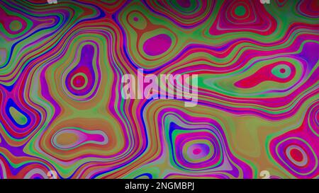 Geometrico futuristico moderno sfondo dinamico, linee, cerchi, flusso di pixel digitali, fractal liquido arte Foto Stock