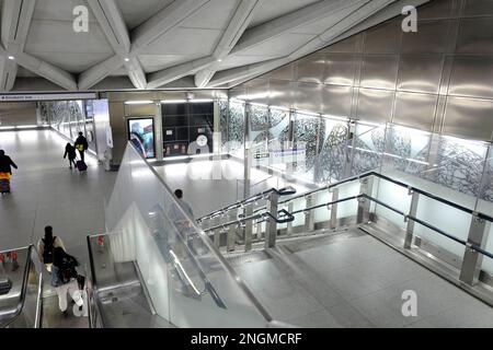 Stazione della metropolitana di Farringdon Elizabeth Line, Londra, Regno Unito Foto Stock