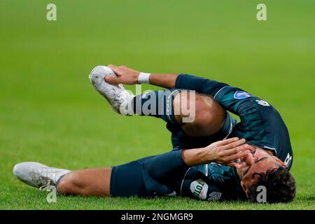 11-02-2023: Sport: PSV contro Groningen EINDHOVEN, PAESI BASSI - 11 FEBBRAIO: Deleho Irandust (FC Groningen) durante la partita Eredivie PSV Eindhoven and Foto Stock