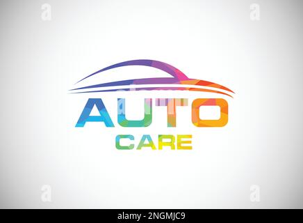 Simbolo con logo in stile poly basso per l'azienda automobilistica Illustrazione Vettoriale