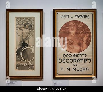 Praga Repubblica Ceca. Dipinti di Alphonse Mucha Museum Foto Stock