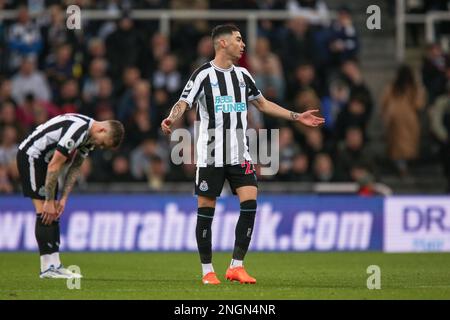 n durante la partita della Premier League Newcastle United vs Liverpool a St. James's Park, Newcastle, Regno Unito, 18th febbraio 2023 (Foto di Flynn Duggan/News Images) Foto Stock