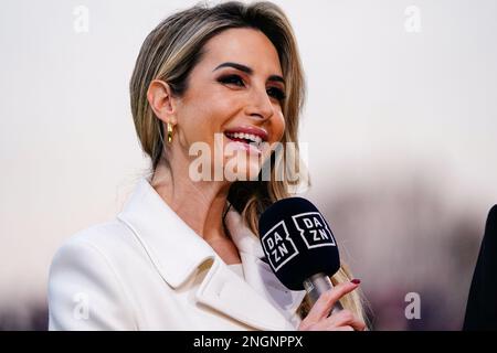 Monza, Italia. 18th Feb, 2023. Giorgia Rossi (DAZN) durante il campionato italiano Serie Una partita di calcio tra AC Monza e AC Milan il 18 febbraio 2023 presso lo stadio U-Power di Monza. Credit: Luca Rossini/Alamy Live News Foto Stock