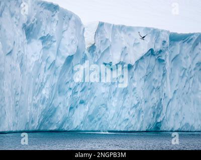 Una cascata di iceberg scioglienti dal Ilulissat Icefjord appena fuori dalla città di Ilulissat, Groenlandia. Foto Stock