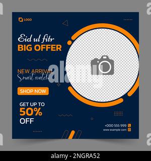Editare Eid Fashion sale Banner e social media post modello Illustrazione Vettoriale