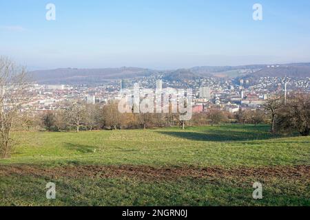 Lörrach, una piccola città della Germania meridionale Foto Stock
