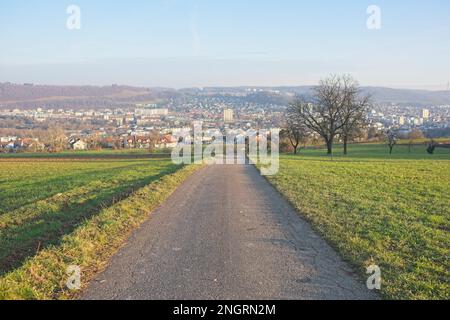 Lörrach, una piccola città della Germania meridionale Foto Stock