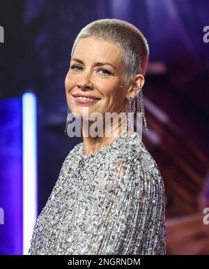 Londra, Regno Unito. 16th Feb, 2023. Evangeline Lilly ha partecipato al Gala Screening britannico di 'ANT-Man and the Wasp: Quantumania' al BFI IMAX di Londra. (Foto di Brett Cove/SOPA Images/Sipa USA) Credit: Sipa USA/Alamy Live News Foto Stock