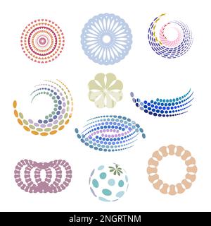 Forma astratta, nuovo set vettoriale per il disegno grafico di elementi moderni. Illustrazione Vettoriale
