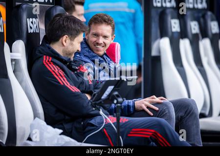 Mönchengladbach, Germania. 18th Feb, 2023. Trainer Julian Nagelsmann (Muenchen) Borussia Mönchengladbach - Bayern München 18.02.2023 Copyright (nur Foto Stock