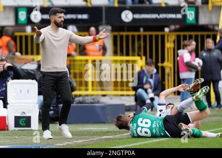 L'allenatore capo di Cercle, Miron Muslic, nella foto, durante una partita di calcio tra Cercle Brugge e Club Brugge, domenica 19 febbraio 2023 a Brugge, il 26° giorno della prima divisione del campionato belga della 'Jupiler Pro League' 2022-2023. BELGA FOTO KURT DESPLENTER Foto Stock