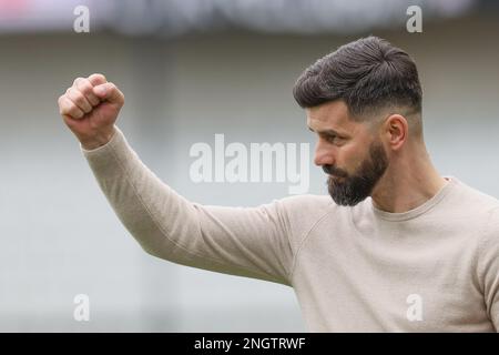 L'allenatore capo di Cercle, Miron Muslic, nella foto, durante una partita di calcio tra Cercle Brugge e Club Brugge, domenica 19 febbraio 2023 a Brugge, il 26° giorno della prima divisione del campionato belga della 'Jupiler Pro League' 2022-2023. FOTO DI BELGA BRUNO FAHY Foto Stock