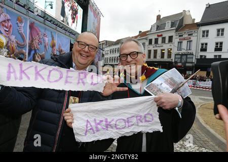 L'illustrazione mostra lo Zondagstoet della 93rd edizione del carnevale di Aalst, domenica 19 febbraio 2023. FOTO DI BELGA NICOLAS MAETERLINCK Foto Stock