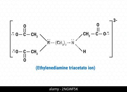 Struttura chimica dello ione EDTA4-, etilendiamminotetraacetato Illustrazione Vettoriale