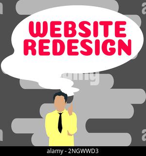 Testo che mostra ispirazione Sito web Redesign. Vetrina aziendale modernizzare miglioratore o evampire il tuo sito web look and feel Foto Stock