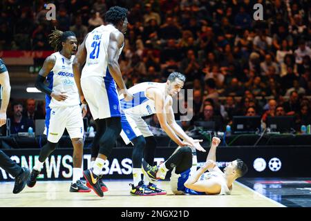 Torino, Italia. 19th Feb, 2023. VIRTUS SEGAFREDO BOLOGNA vs. GERMANI BASKET BRESCIA, nella foto John Petrucelli (GERMANI BASKET BRESCIA) Editoriale solo uso Credit: Independent Photo Agency/Alamy Live News Foto Stock