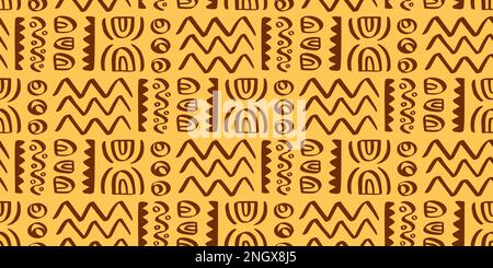 Modello senza giunture tribale africano. Texture di sfondo geometrico etnico Illustrazione Vettoriale