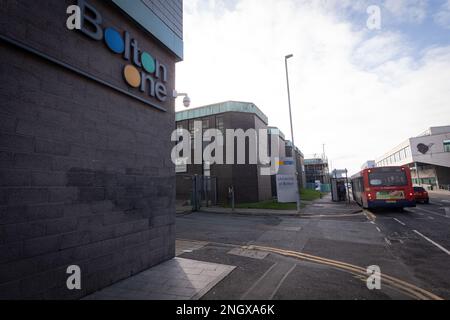 Bolton uno . Università di Bolton. Bolton. Città del Regno Unito settentrionale che soffre di declino post-industriale. Immagine: Garyroberts/worldwidefeatures.com Foto Stock