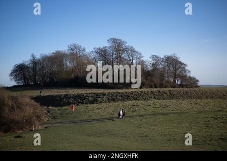 Viste a Wittenham Clumps, Oxfordshire, il 19th 2023 febbraio. Foto Stock