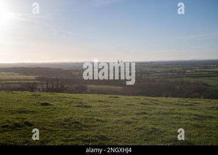 Viste a Wittenham Clumps, Oxfordshire, il 19th 2023 febbraio. Foto Stock