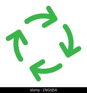 Icona con freccia di movimento circolare isolata su sfondo bianco. Icona sottile nera piatta sullo stile moderno. Simbolo lineare e tratto modificabile. Semplice Illustrazione Vettoriale