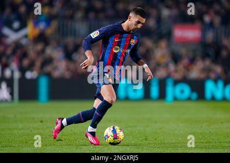 Barcellona, Spagna. 19th Feb, 2023. Ferran Torres del FC Barcelona durante la partita la Liga tra il FC Barcelona e il Cadiz CF giocato allo Stadio Spotify Camp Nou il 19 febbraio 2022 a Barcellona, Spagna. (Foto di Sergio Ruiz / PRESSIN) Credit: PRESSINPHOTO SPORTS AGENCY/Alamy Live News Foto Stock