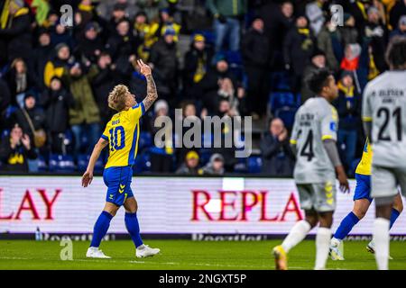 Broendby, Danimarca. 19th Feb, 2023. Daniel WASS (10) di Broendby SE visto durante la Superliga match 3F tra Broendby IF e AC Horsens al Brondby Stadium. (Photo Credit: Gonzales Photo/Alamy Live News Foto Stock