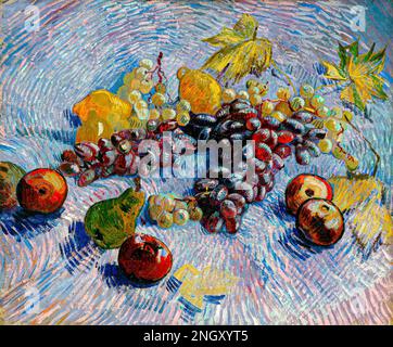 Uve, limoni, pere e mele (1887) di Vincent Van Gogh. Originale dall'Art Institute of Chicago. Foto Stock