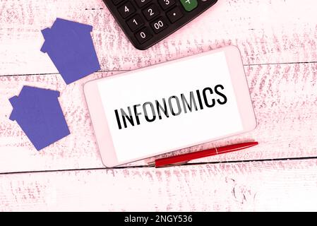 Scrittura a mano di testo Infononomics. Immagine visiva Internet Concept utilizzata per rappresentare informazioni o dati Foto Stock