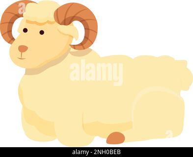 Vettore cartoon icona RAM Stay. Animale di capra. Mammifero domestico Illustrazione Vettoriale