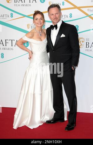 19 febbraio 2023 - Londra, Inghilterra, Regno Unito - Geri Halliwell e Christian Horner hanno partecipato all'EE BAFTA Film Awards 2023 , Royal Festival Hall Foto Stock