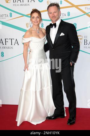 19 febbraio 2023 - Londra, Inghilterra, Regno Unito - Geri Halliwell e Christian Horner hanno partecipato all'EE BAFTA Film Awards 2023 , Royal Festival Hall Foto Stock