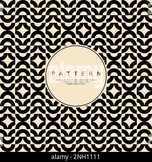 Design moderno con motivi geometrici senza cuciture. Design astratto a linee rotonde. Illustrazione Vettoriale