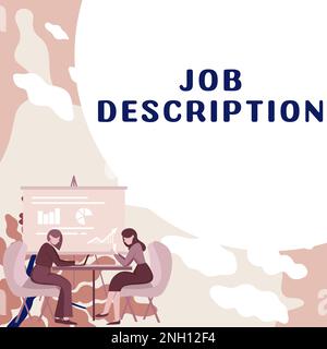 Testo scritto a mano Descrizione lavoro, concetto Internet Un documento che descrive le responsabilità di una posizione Foto Stock