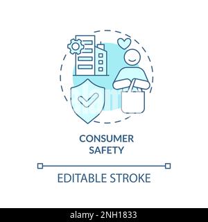 Icona del concetto turchese per la sicurezza dei consumatori Illustrazione Vettoriale