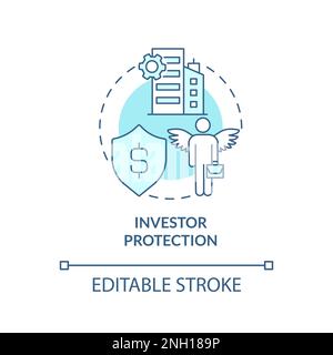 Icona concetto turchese di protezione dell'investitore Illustrazione Vettoriale