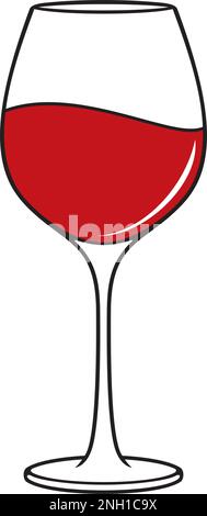 Icona di bicchiere da vino elegante Illustrazione Vettoriale