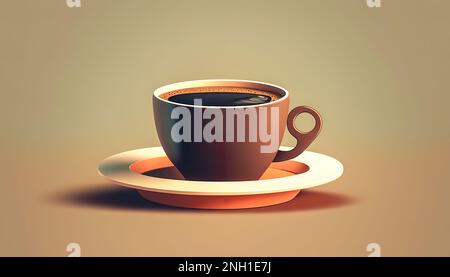 Tazza di caffè nero isolato, generativo al. Foto Stock