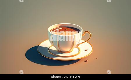 Tazza di caffè nero isolato, generativo al. Foto Stock