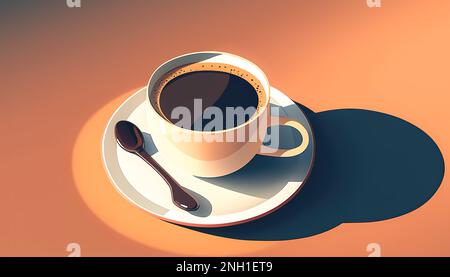 Tazza di caffè nero isolato, generativo al. Foto Stock