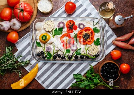 pane di grano fatto in casa con verdure. focaccia art.. Foto Stock