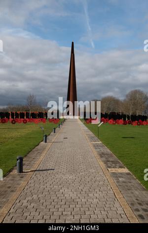 Monumento commemorativo alla guerra presso l'International Bomber Command Centre di Lincoln, Inghilterra, Regno Unito Foto Stock